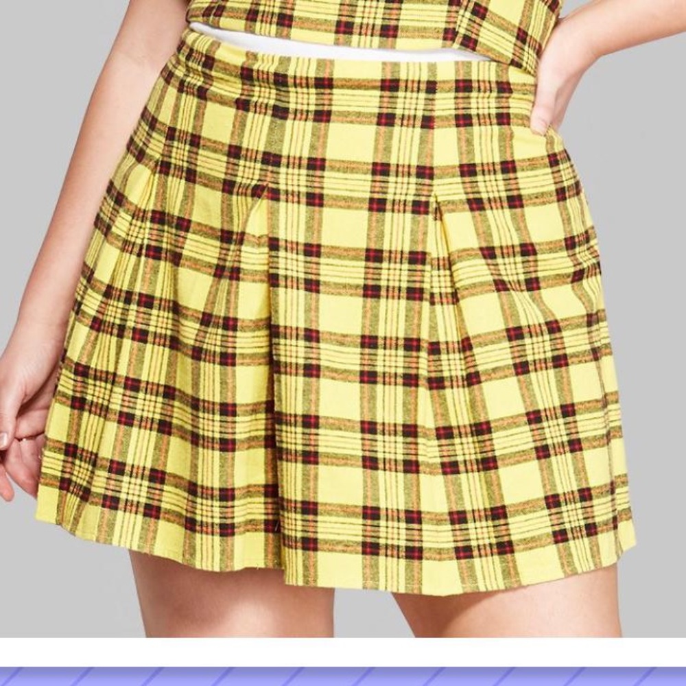 Plus Size Clueless Yellow Plaid Skort